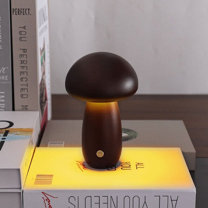 Portobello Wooden Mushroom Lamp