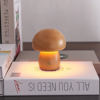 Portobello Wooden Mushroom Lamp