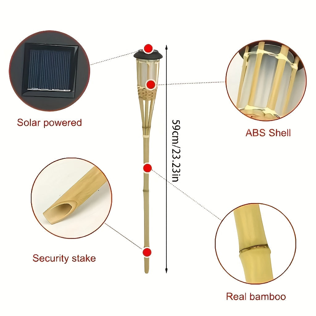 Solar Bamboo Flame Lights 2 Pack