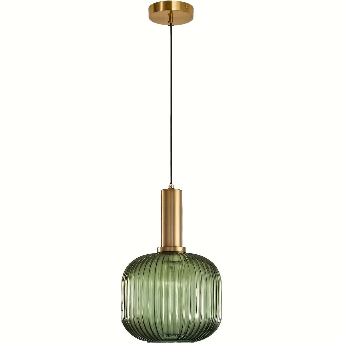 Striped Glass Brass Pendant