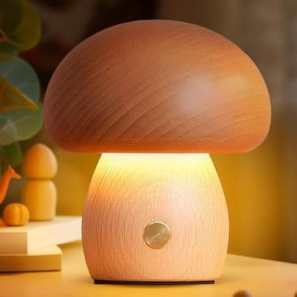Portobello Wooden Mushroom Lamp
