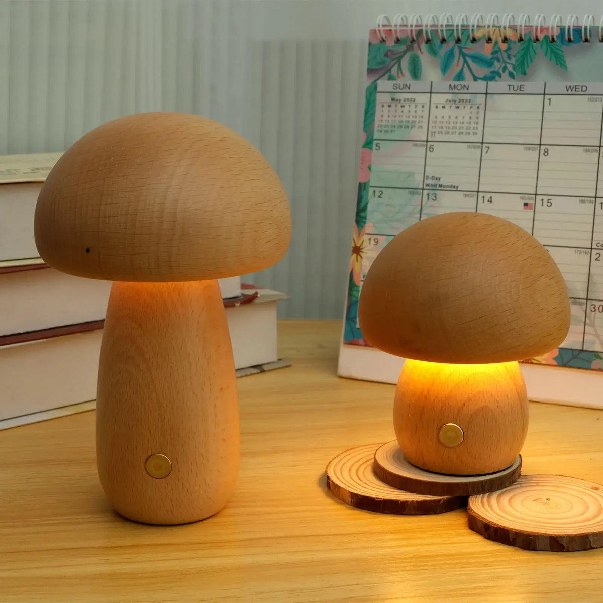 Portobello Wooden Mushroom Lamp