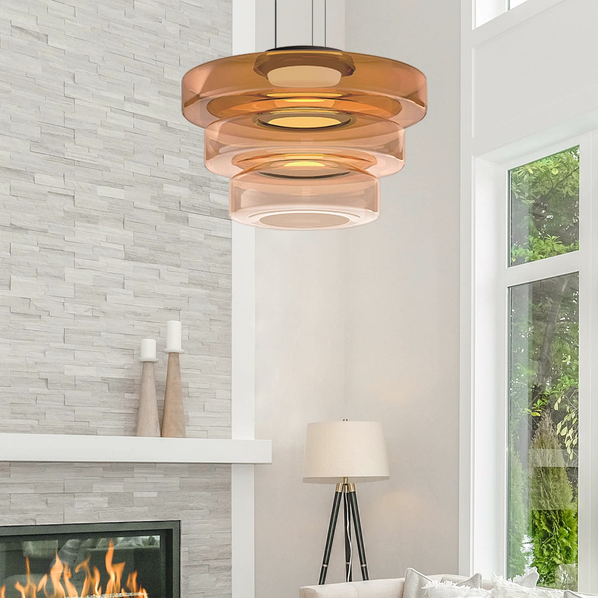 Bauhaus Tiered Glass Pendant