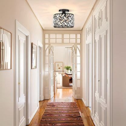 Crystal Semi Flush Ceiling Light