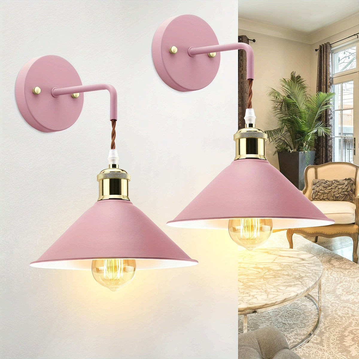 Oil-Rubbed Metal Wall Sconce 2 Pack