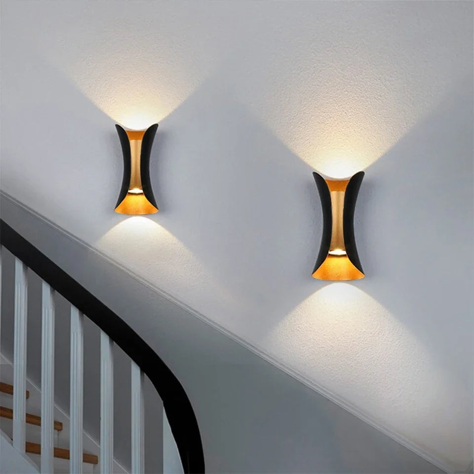 Black and Gold Up Down Wall Light