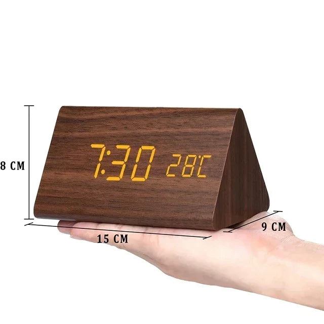 LED Smart Wooden Alarm Clock