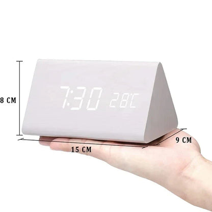 LED Smart Wooden Alarm Clock