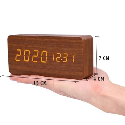 LED Smart Wooden Alarm Clock