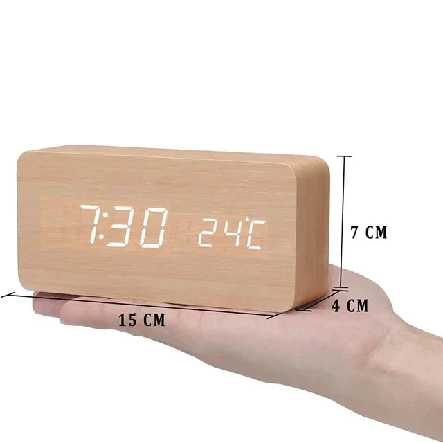 LED Smart Wooden Alarm Clock