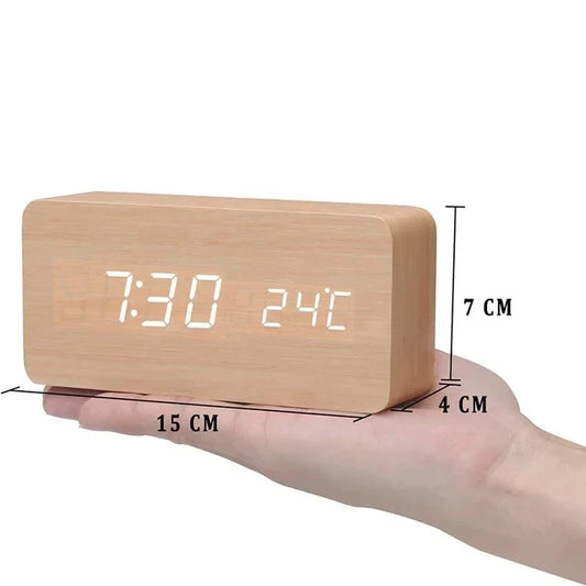 LED Smart Wooden Alarm Clock