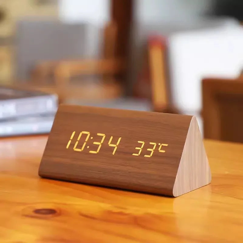 LED Smart Wooden Alarm Clock
