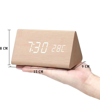 LED Smart Wooden Alarm Clock