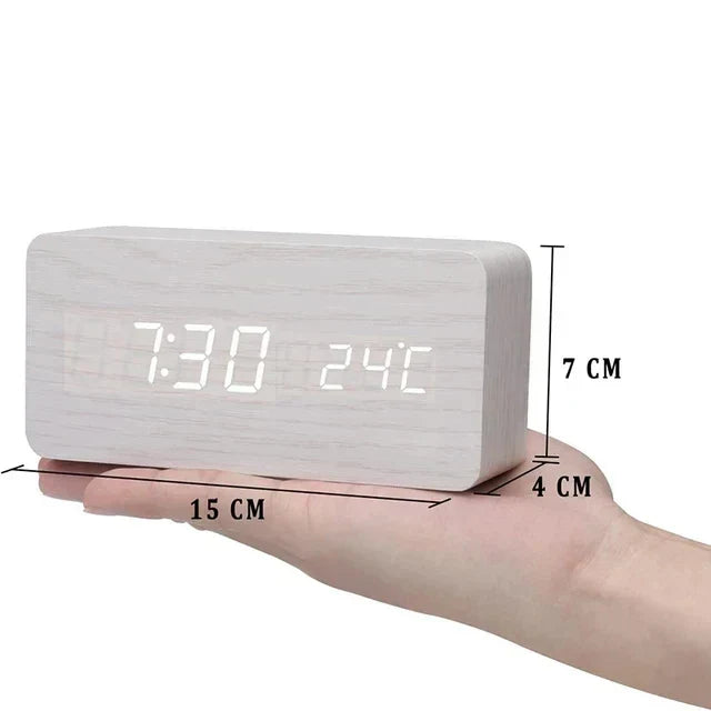 LED Smart Wooden Alarm Clock