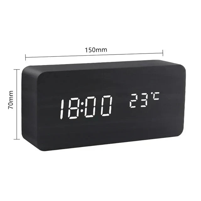 LED Smart Wooden Alarm Clock