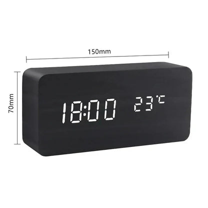 LED Smart Wooden Alarm Clock