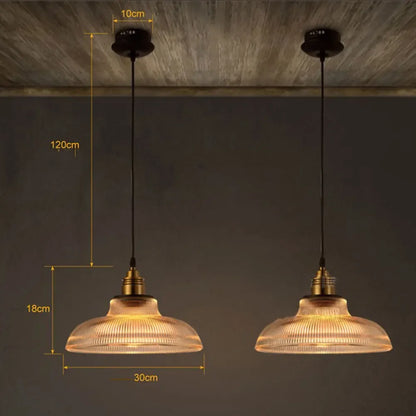 LumiVibe Ribbed Glass Pendant