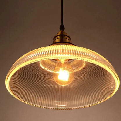 LumiVibe Ribbed Glass Pendant
