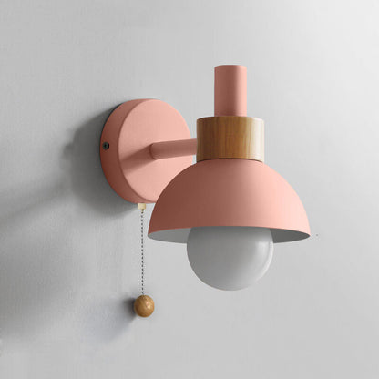 Wood Accent Pull-Switch Wall Lamp