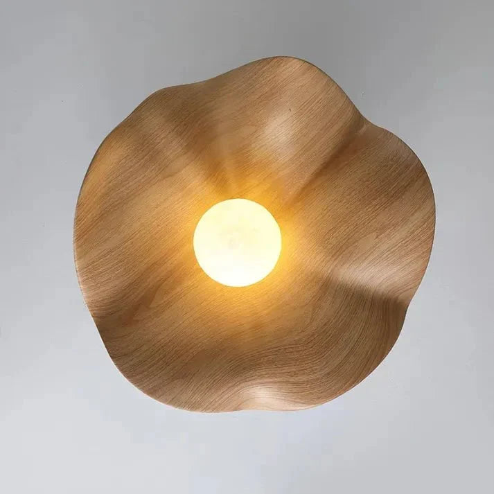 Wooden Lotus Ceiling Light