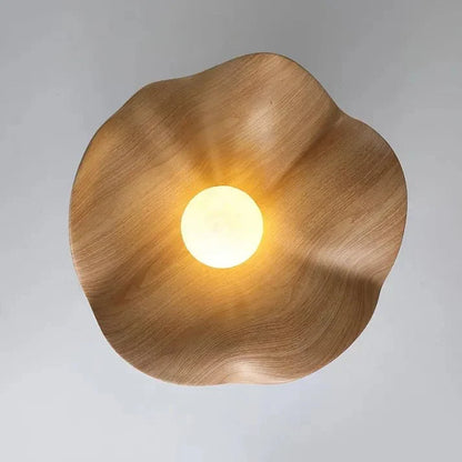 Wooden Lotus Ceiling Light