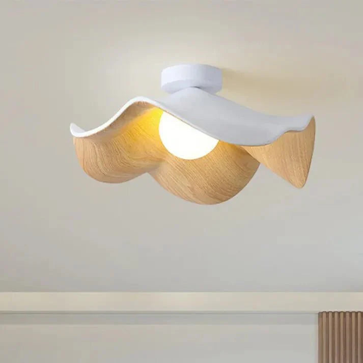 Wooden Lotus Ceiling Light