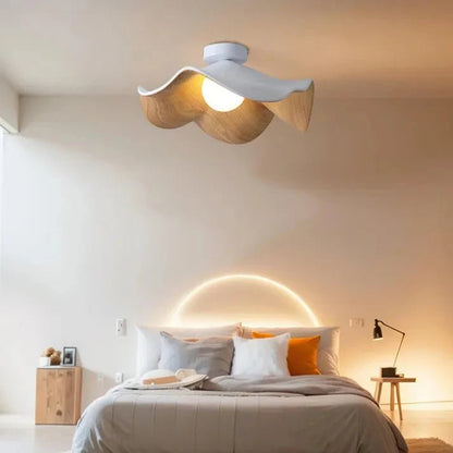 Wooden Lotus Ceiling Light