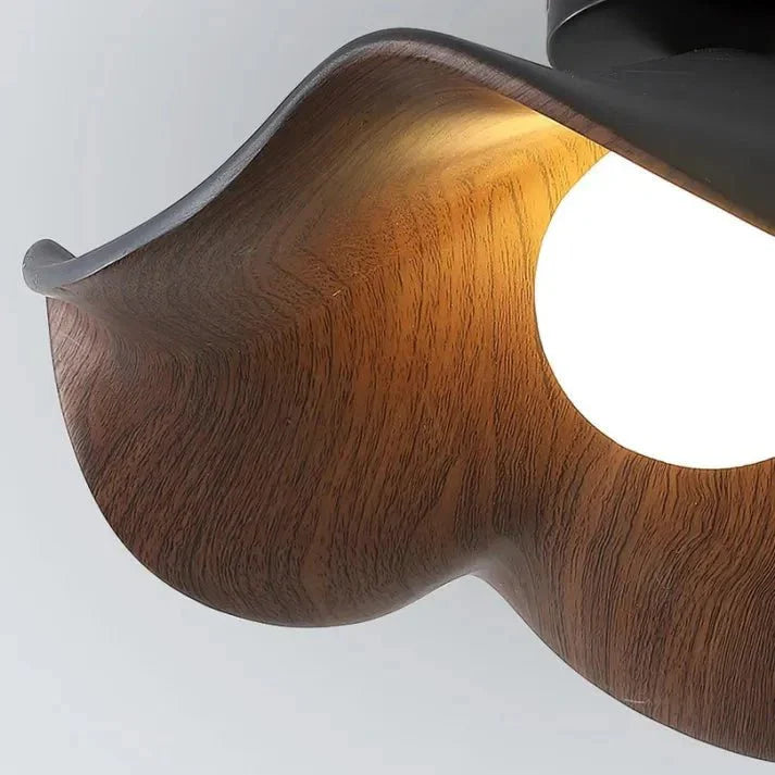 Wooden Lotus Ceiling Light