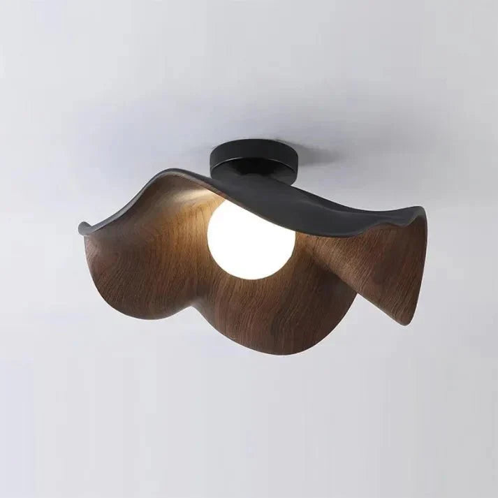 Wooden Lotus Ceiling Light