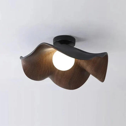 Wooden Lotus Ceiling Light