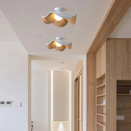 Wooden Lotus Ceiling Light