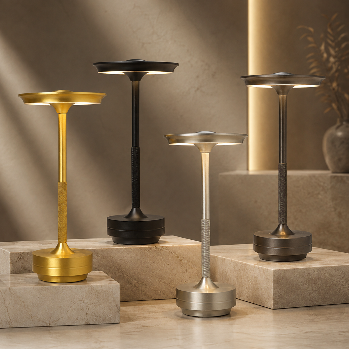 Dimmable Wireless Metal Table Lamp