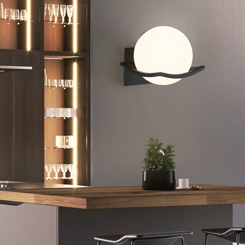 Makar Opal Globe Wall Sconce