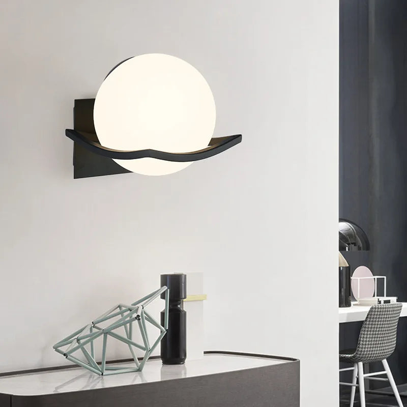 Makar Opal Globe Wall Sconce