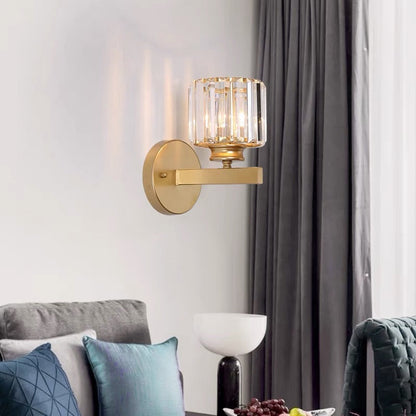 Crystal Glass and Iron Sconce