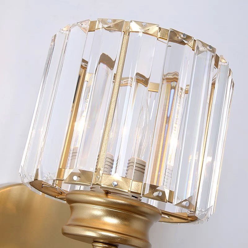 Crystal Glass and Iron Sconce