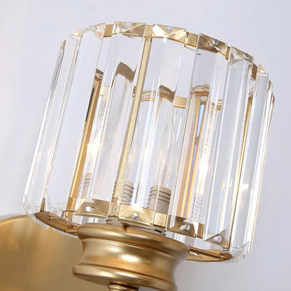 Crystal Glass and Iron Sconce