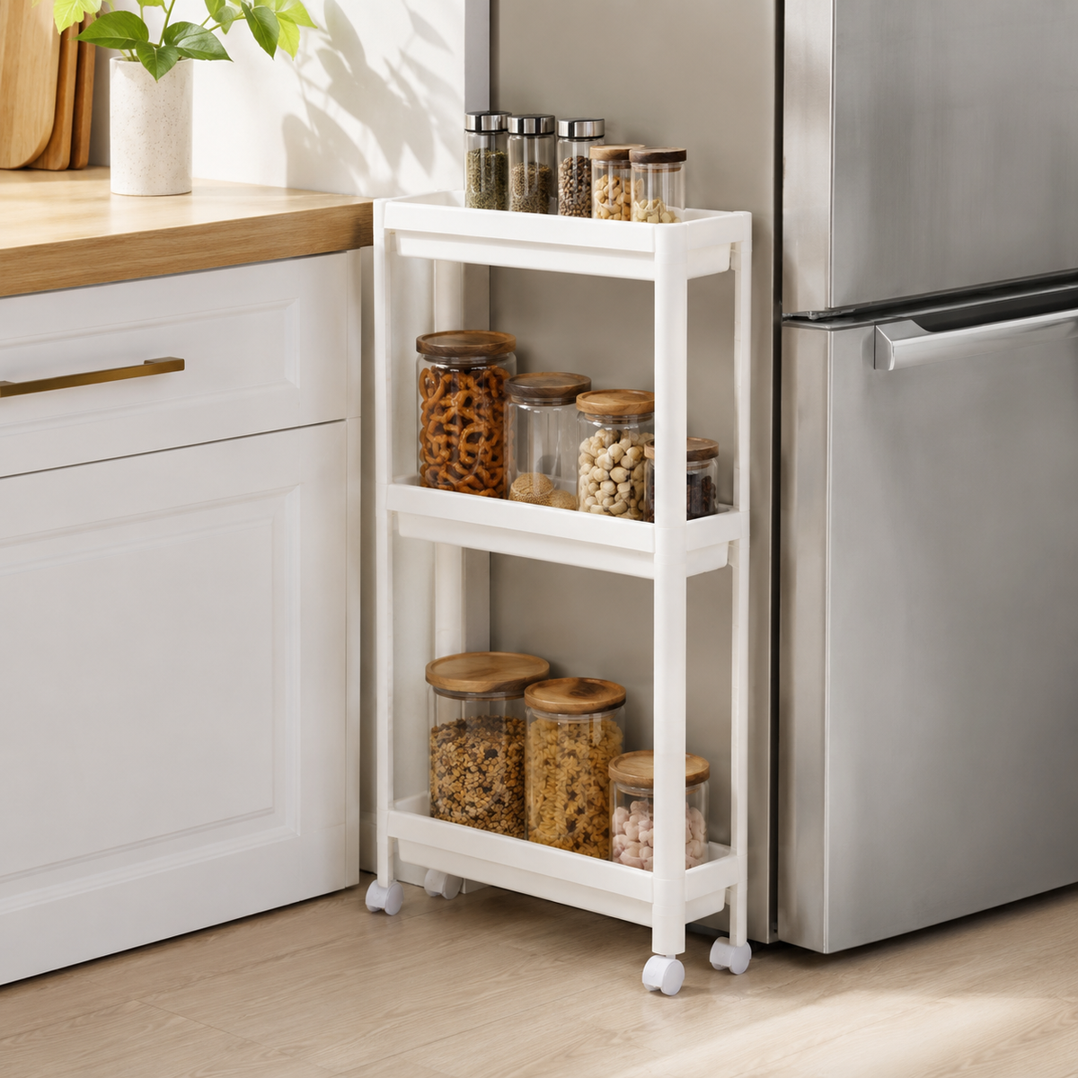 Rolling Slim Kitchen Storage Rack