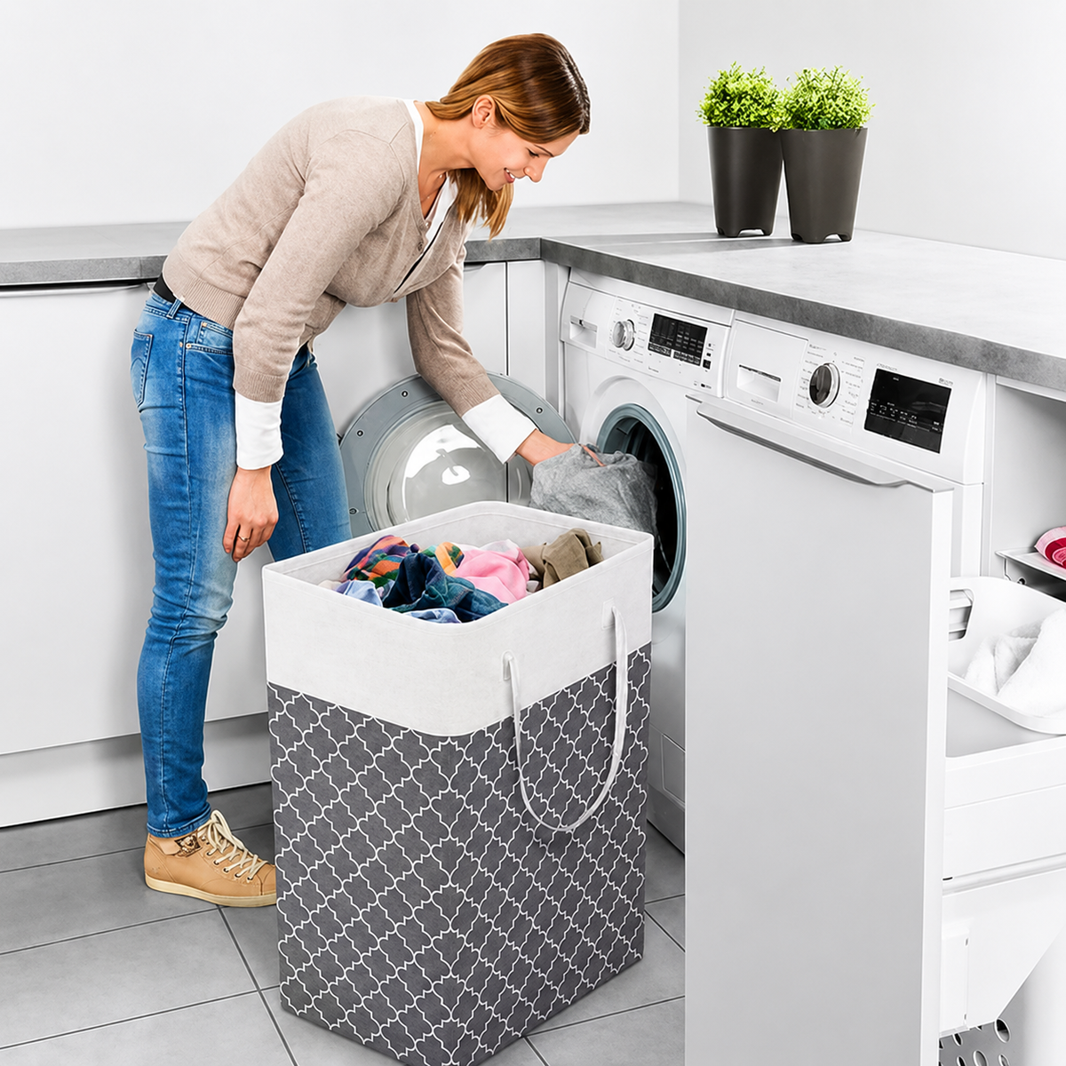 Lauva 75L Foldable Laundry Basket
