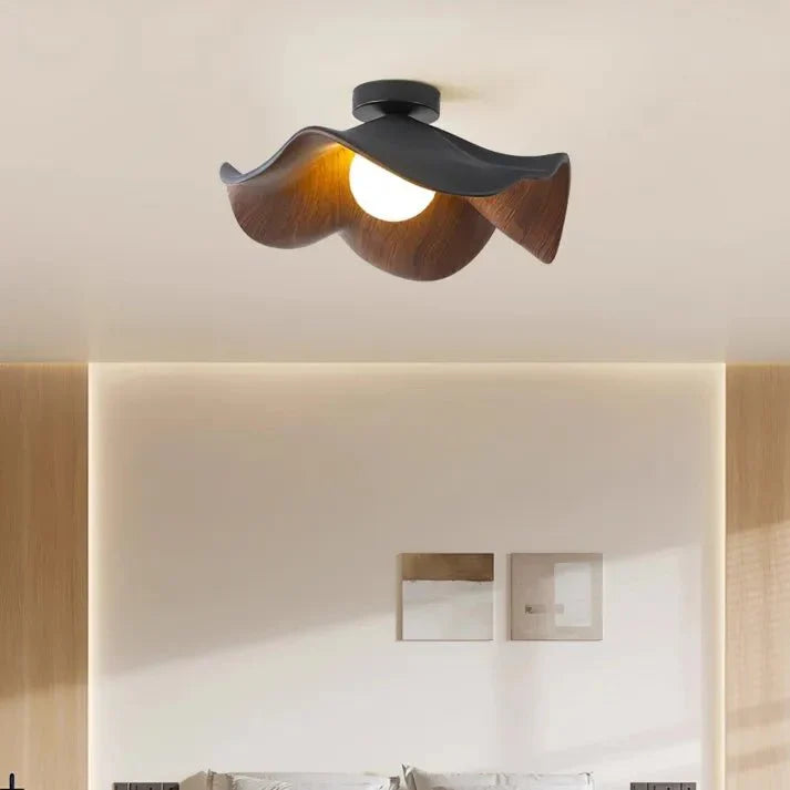 Wooden Lotus Ceiling Light