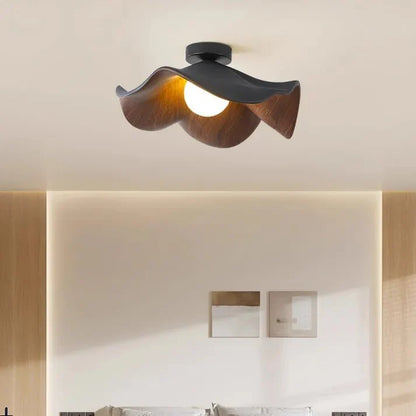 Wooden Lotus Ceiling Light