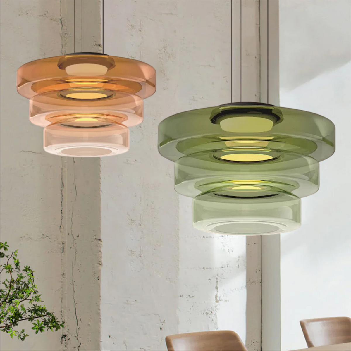 Bauhaus Layered Glass Pendant