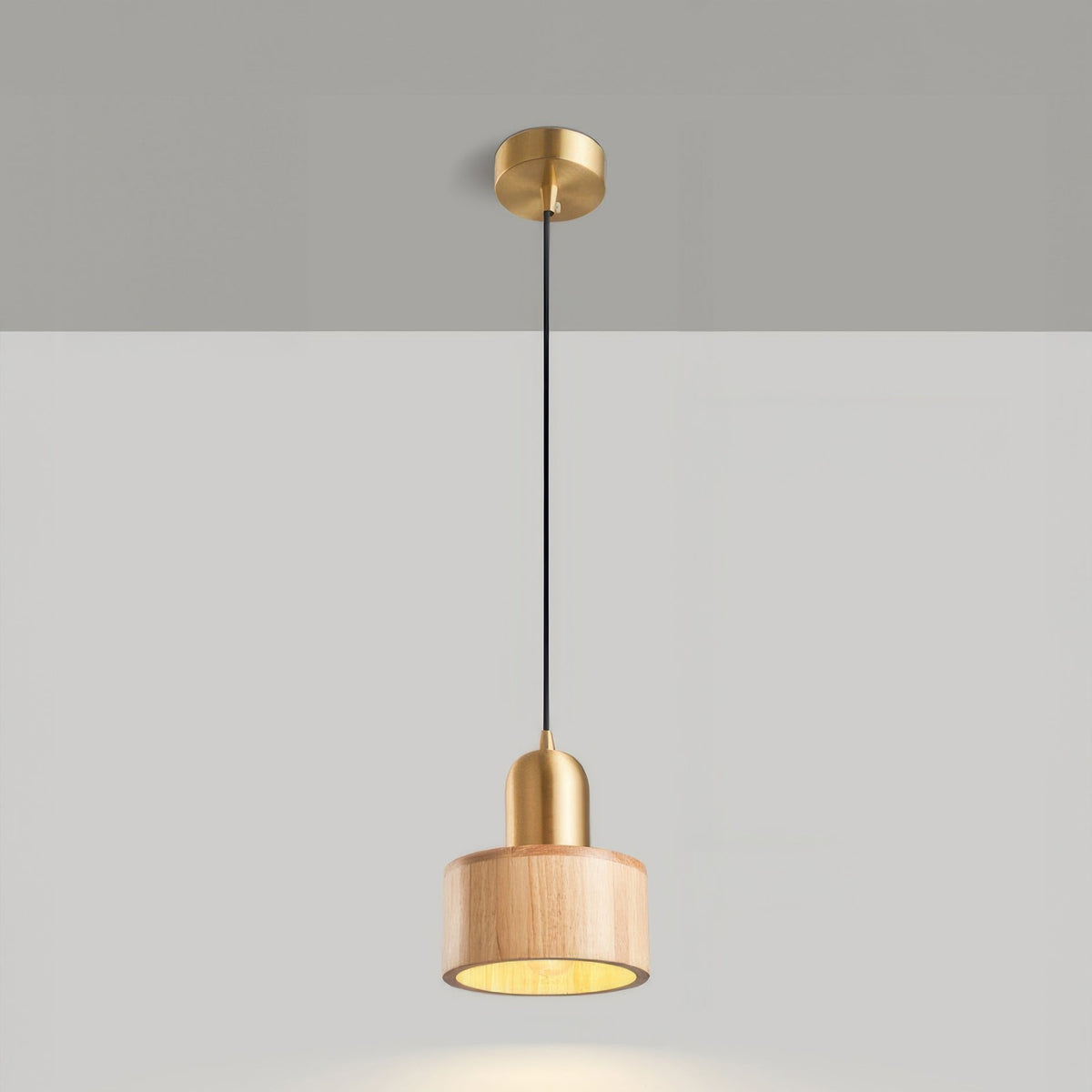 Walnut and Brass Cylinder Pendant