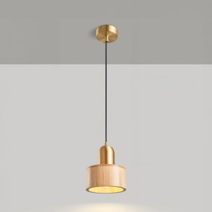 Walnut and Brass Cylinder Pendant