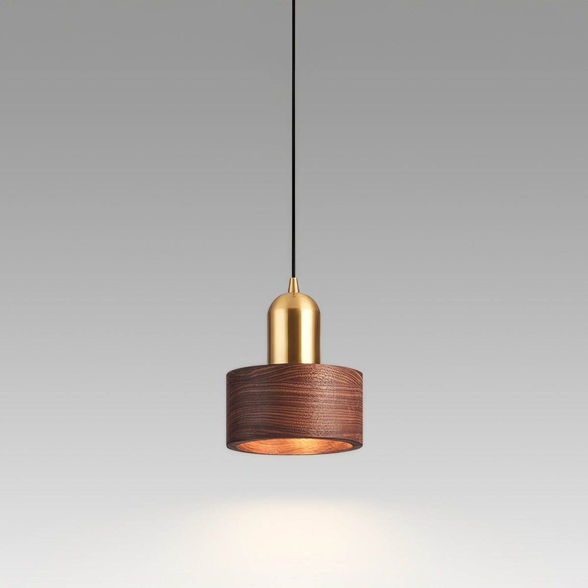 Walnut and Brass Cylinder Pendant