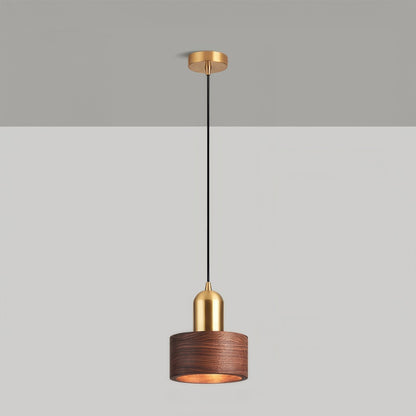 Walnut and Brass Cylinder Pendant