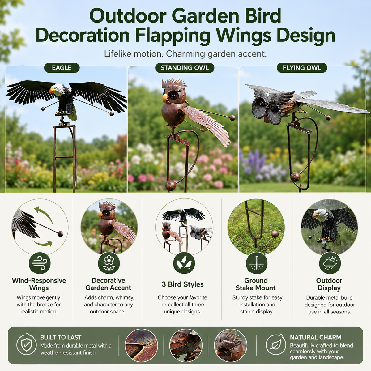 Flapping Wings Garden Bird