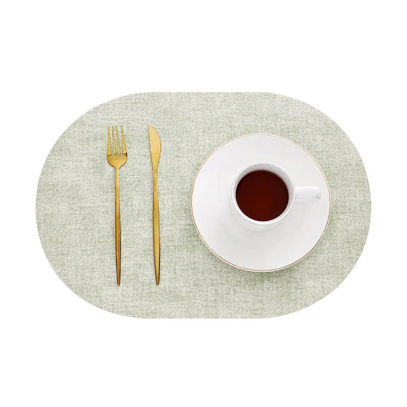 LinoMat Oval Leather Placemats