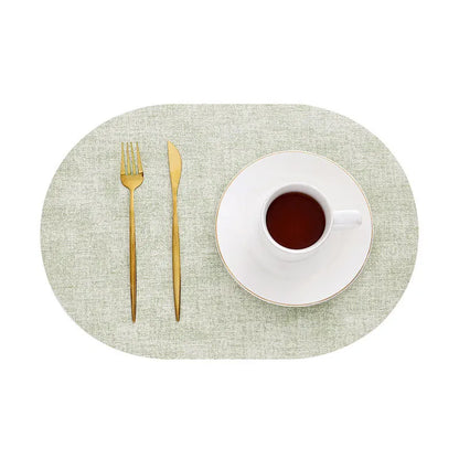 LinoMat Oval Leather Placemats