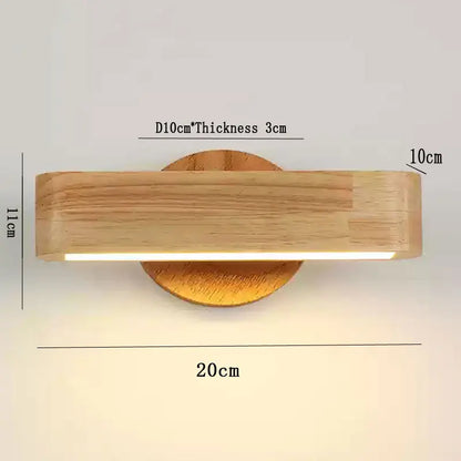 Rotating Wood and Aluminium Sconce